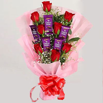 "Chocos with Roses bouquet - code RB11 - Click here to View more details about this Product